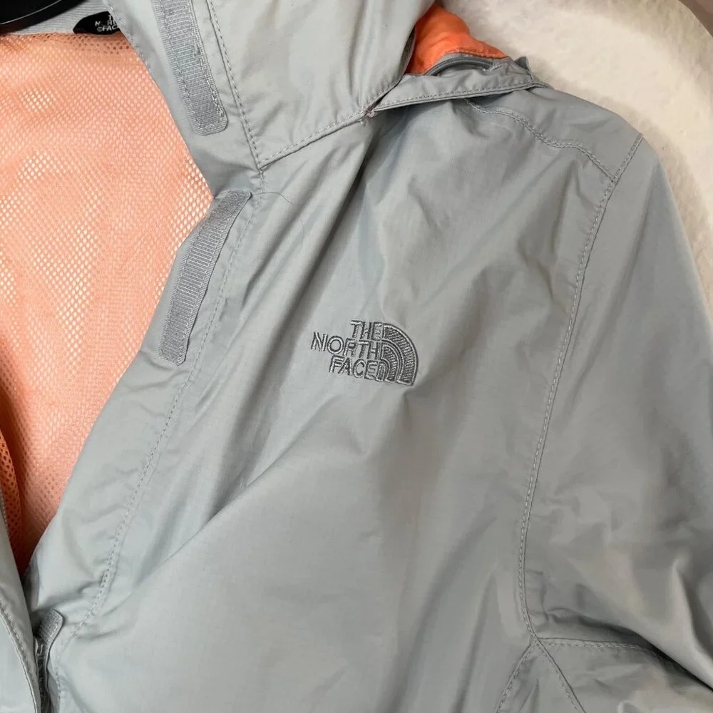 The North Face Womens Grey Hyvent Hooded Soft Shell Windbreaker Jacket M tb5m